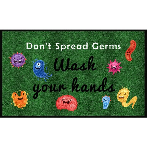 Colorstar Message Mat, Don't Spread Germs 3' x 5', Smooth Backing 3017380-825135140